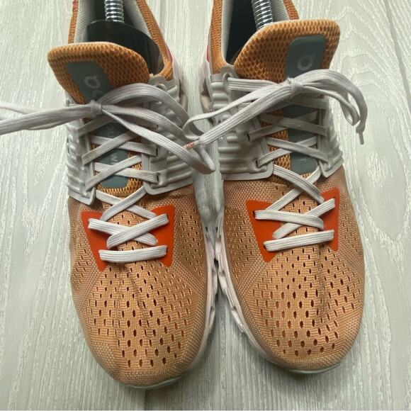 On Cloud Women's Cloudswift Copper & Frost White, Orange & Gray Sneakers Size 9 - Picture 6 of 13